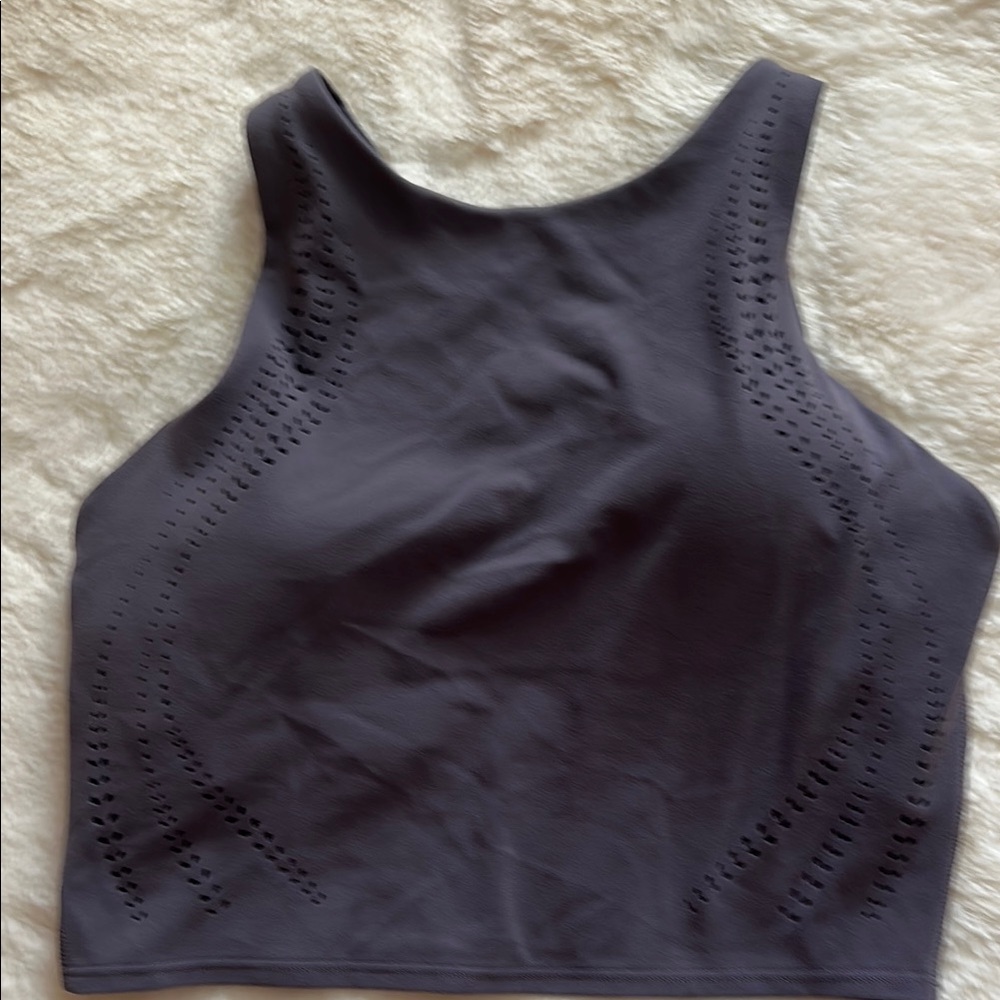 Athleta Gray Crop Tank Top Fitted Style